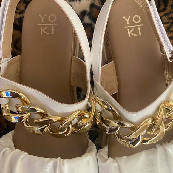 YOKI women’s white low platform shoes - worn 1 night only - adjustable strap 10 - Picture 3 of 4